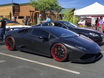 Lamborghini Huracan Black with Red Wheels